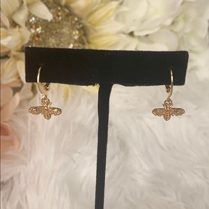 2/$20 Gold Tone Small  Bumble Bee Hoops